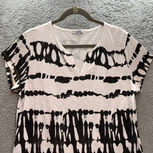 Lisa Todd Women's XL Short Sleeve Shirt Tie Die Style Lightweight Raw Hem - Picture 2 of 10